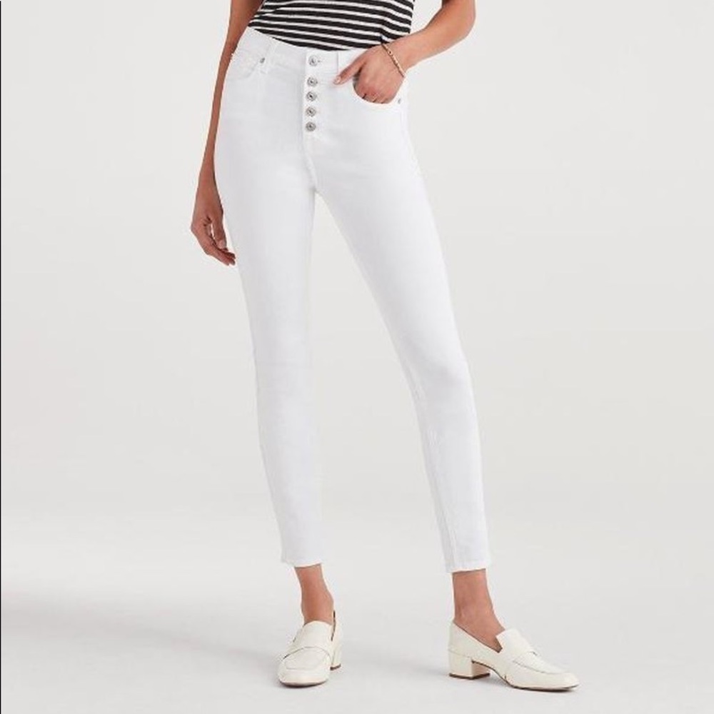 7 For All Mankind High Waist Skinny Button Fly, 25